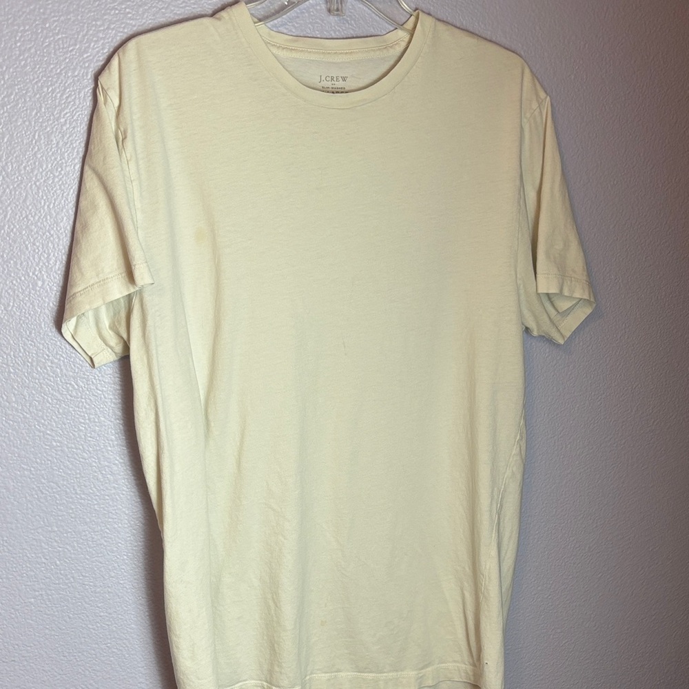 J. Crew Men's Short Sleeve Slim-Washed XL Tee in Cream